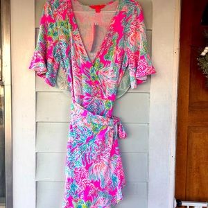 NWT Lilly Pulitzer size M Isella dress “Seeing Things” Prosecco pink